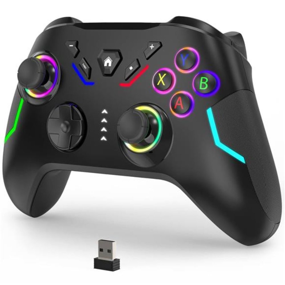Wireless Gaming Controller w/ Dual Vibration, 2 Customized Key, Turbon Function